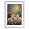 Stupell Industries Festive Lambs in Stable Framed Print Under Glass, design by Petal Prints Design